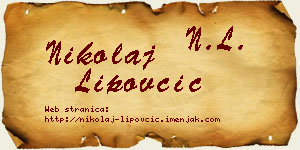 Nikolaj Lipovčić vizit kartica